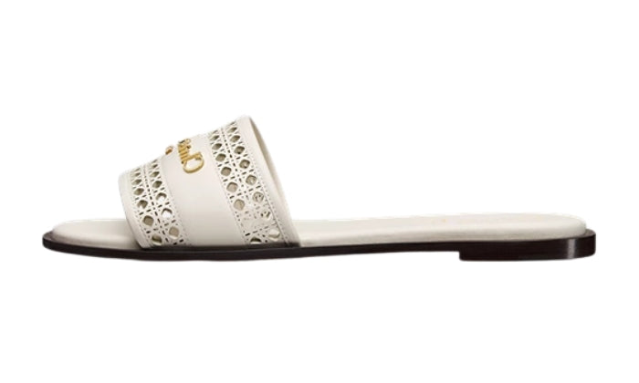 Pelle Di Vitello Bianca Con Motivo Microcannage