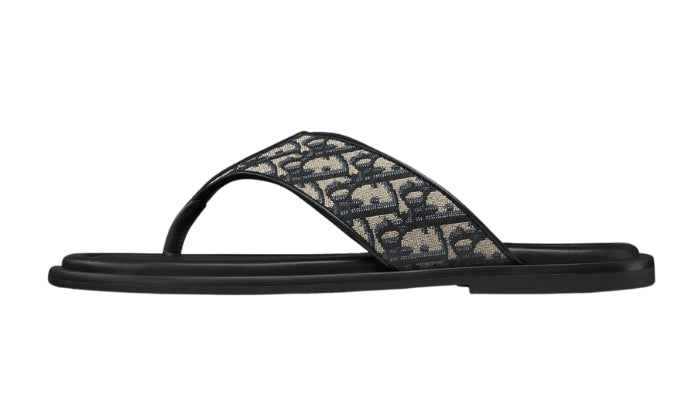 Sandalo Infradito Alias Jacquard Oblique Beige E Nero